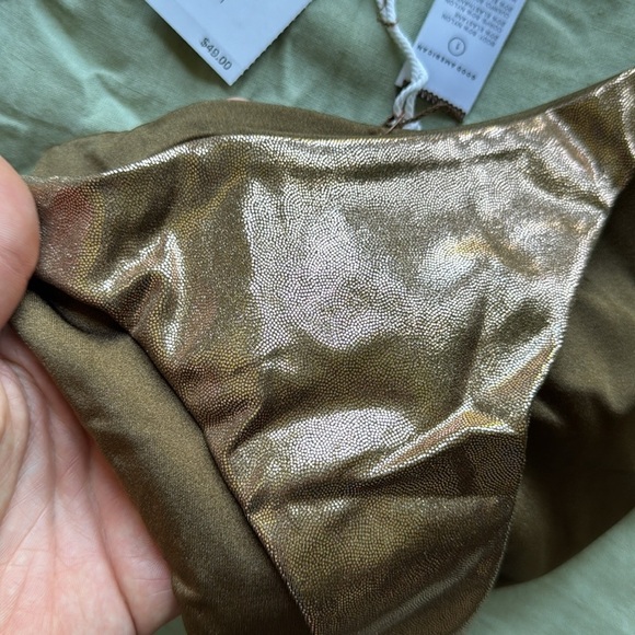 Good American Better Bikini Bottom in Mocha Foil - Picture 6 of 10